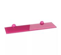 Urbn-Living Pink - Wall-Mounted Glass Floating Shelves With Clip Fixing - 60X15Cm