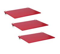 Urbn-Living Red - 3-Pcs Modern Slimline Floating Shelves With Screws & Shelf Clip