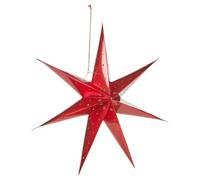 Urbn-Living Red - Large Led Festive Paper Star Lantern Hanging Christmas Lights