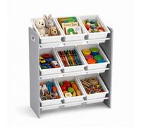 Urbn-Living Regular 3 Tier Grey Multi-Tier Kids Toy & Book Unit With Removable Plastic Bins & Carry Handles