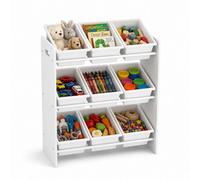 Urbn-Living Regular 3 Tier White Multi-Tier Kids Toy & Book Unit With Removable Plastic Bins & Carry Handles