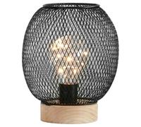 Urbn-Living Round Metal Table Lamp Wood Base With 8 Led
