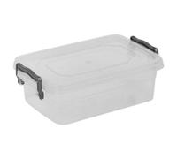 URBNLIVING Kitchen Food Locking Safe Storage Boxes with Lids Handles Clip Plastic Clear Small Medium Large Size Strong 650ml Box Pack of 1 Container Multi Purpose Use
