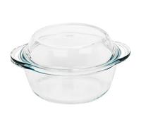 Urbn-Living Set Of 1 - Pasabahce Glass Round Large Casserole Dish 840Ml