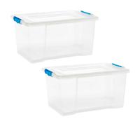 Urbn-Living Set Of 2 - Medium Under Bed Clear Storage Box