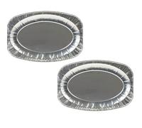 Urbn-Living Set Of 2 - Oval Aluminium Serving Platter - 43X28.5Cm