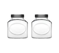 Urbn-Living Set Of 2 - Pasabahce Glass Storage Jar 1.5L