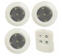Urbn-Living Set Of 3 - Multi-Functions Led Push Lights With Remote