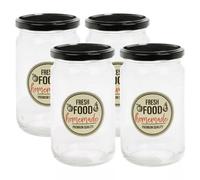 Urbn-Living Set Of 4 - 800Ml Airtight Glass Storage Jars With Metal Lid