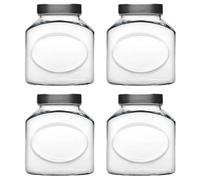 Urbn-Living Set Of 4 - Pasabahce Glass Storage Jar 1.5L