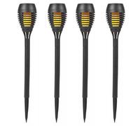 Urbn-Living Set Of 4 - Solar Led Outdoor Flame Lamps Weatherproof