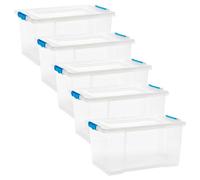 Urbn-Living Set Of 5 - Medium Under Bed Clear Storage Box