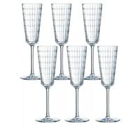 Urbn-Living Set Of 6 - 170Ml Eclat Cristal D'arques Iroko Crystal Champagne Flute