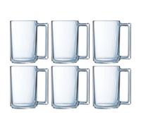Urbn-Living Set Of 6 - 320Ml Tempered Glass A La Bonne Coffee Mugs