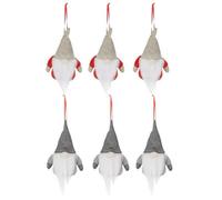Urbn-Living Set Of 6 - Christmas Tree Hanging Gnome - 12X10X6Cm