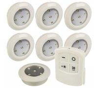 Urbn-Living Set Of 6 - Multi-Functions Led Push Lights With Remote