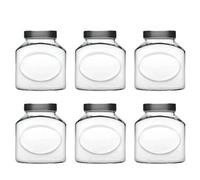 Urbn-Living Set Of 6 - Pasabahce Glass Storage Jar 1.5L
