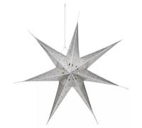 Urbn-Living Silver - Large Led Festive Paper Star Lantern Hanging Christmas Lights