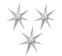 Urbn-Living Silver - Led Paper Star Hanging Christmas Lanterns