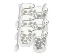 Urbn-Living Silver, Set Of 12 - Zak Double Wall Espresso Cup Set With Spoon - 200Ml