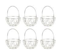 Urbn-Living Silver, Set Of 6 - Round Basket Small Wire Mesh - 10X8X8Cm