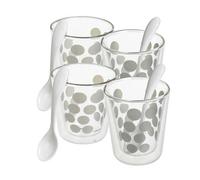 Urbn-Living Silver, Set Of 8 - Zak Double Wall Espresso Cup Set With Spoon - 200Ml