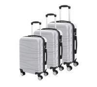 Urbn-Living Silver White - Venture 3Pcs Abs Suitcase Set