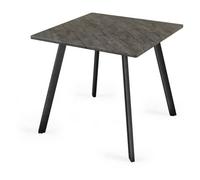 Urbn-Living Slate Grey - 80Cm Square Dining Table With Flat Metal Legs