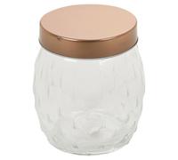 Urbn-Living Spotted - 1L Hermetic Glass Spotted Jar With Copper Colour Lid