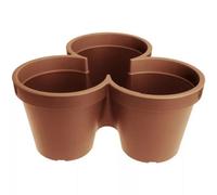 Urbn-Living Terracotta - 3 Section Stackable Plastic Flower Pots Holder