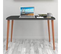 Urbn-Living Urbnliving 105Cm Width Anthracite Home Office, Study Computer Desk Solid Modern Wooden With Scandi Legs