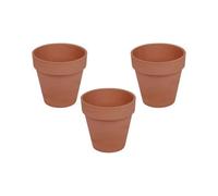 Urbn-Living Urbnliving 10Cm Depth 3 Pcs Terracotta Plant Medium Pots With Drainage Hole Garden Flowers Classic Design