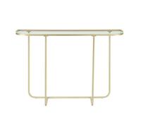 Urbn-Living Urbnliving 112 Cm Width 76Cm Height With Glass Top And Golden Leg Entry Console Side Sofa Accent Table