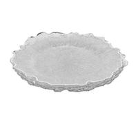 Urbn-Living Urbnliving 12 Pcs Clear Flower Charger Plates Silver Wedding Tableware Underplates