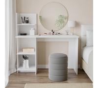 Urbn-Living Urbnliving 120Cm Height White & Grey Computer Desk Workstation 4-Tier Shelves Home Office Study Writing Table