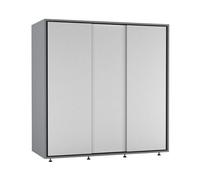 Urbn-Living Urbnliving 120Cm Wide Grey Carcass With 3 Sliding White Doors Children Kids Wardrobe Bedroom Storage Closet Hanging Rail