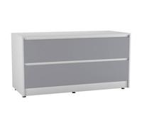 Urbn-Living Urbnliving 120Cm Wide White Carcass With 4 Grey Drawer Bedside End Cabinet Organiser Storage Unit Bedroom Furniture