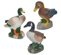 Decorative Duck Ornaments Polyresin Bird Sculpture Garden Set of 3