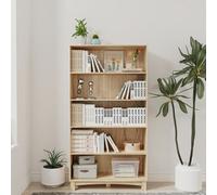 Urbn-Living Urbnliving 150Cm Height Oak 5 Tier Wooden Bookcase Shelf Storage Display Shelving Unit