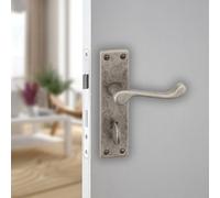 Urbn-Living Urbnliving 150mm Length Victorian Scroll Metal & Pewter Bathroom Lever Latch Door Handle