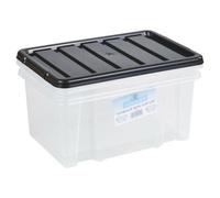Urbn-Living Urbnliving 15Cm Height 7L Plastic Storage Boxes Black Clip Lid Quality Container Lightweight