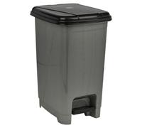 Urbn-Living Urbnliving 15L Grey Slim Plastic Pedal Bin Waste Refuse Rubbish Recycling Can Kitchen Bathroom Dustbin