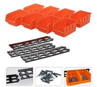 Urbn-Living Urbnliving 16Cm Depth 8 Pcs Stackable Tool Storage Bins Workshop Garage Modular Organizer