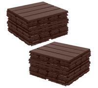 URBNLIVING 18Pc Interlocking Plastic Garden Decking Tiles, Outdoor Patio Pathway Grid, Durable & Easy Installation, No Tools Required, 33x33cm Floor Tiles, 18Pc