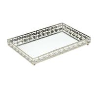 Urbn-Living Urbnliving 19Cm Length Rectangle Silver Mirror Tray Candle Centrepiece Decorative Xmas Gift