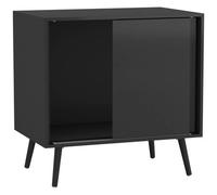 Urbn-Living Urbnliving 2-Door Sliding Chest Cabinet Sideboard Black Carcass Closet Storage Cupboard Organiser With Black Legs