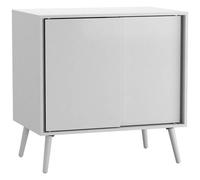 Urbn-Living Urbnliving 2-Door Sliding Chest Cabinet Sideboard White Carcass Closet Storage Cupboard Organiser With White Legs