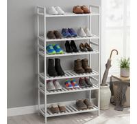 Urbn-Living Urbnliving 2 Tier Bamboo Shoe Rack Stackable Multi Level Shoe Storage Hallway Organiser Set Of 3