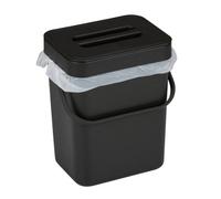 URBNLIVING 3L Wall Mounted Hanging Recycling Waste Bin Kitchen Cabinet Door with Handle & Lid - Wall-Mounted Garbage Bin for Kitchen Cabinet Door, Small Under Sink Trash Can for Cupboard, Bathroom