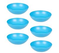 Urbn-Living Urbnliving 20Cm Diameter 6 Pcs Blue Colour High Quality Deep Round Reusable Solid Colour Plastic Dinner & Picnic Plates